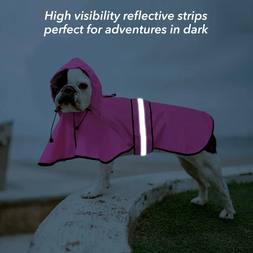Domagiker Waterproof Dog Raincoats - Hooded Raincoats for Dogs, Adjustable Refle