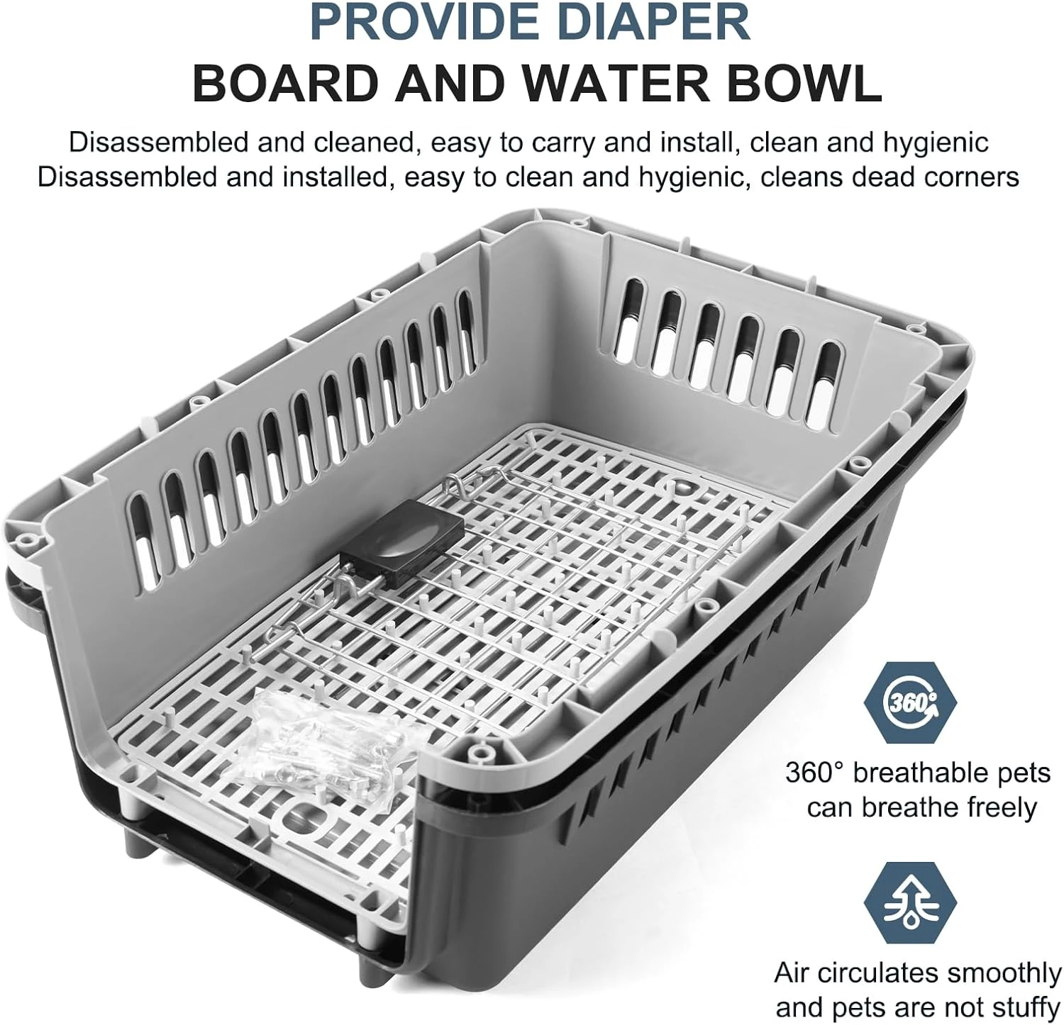 SKY-TOUCH Portable Hard Sided Pet Carrier Carry Breathable Crate Puppy Cage Tote