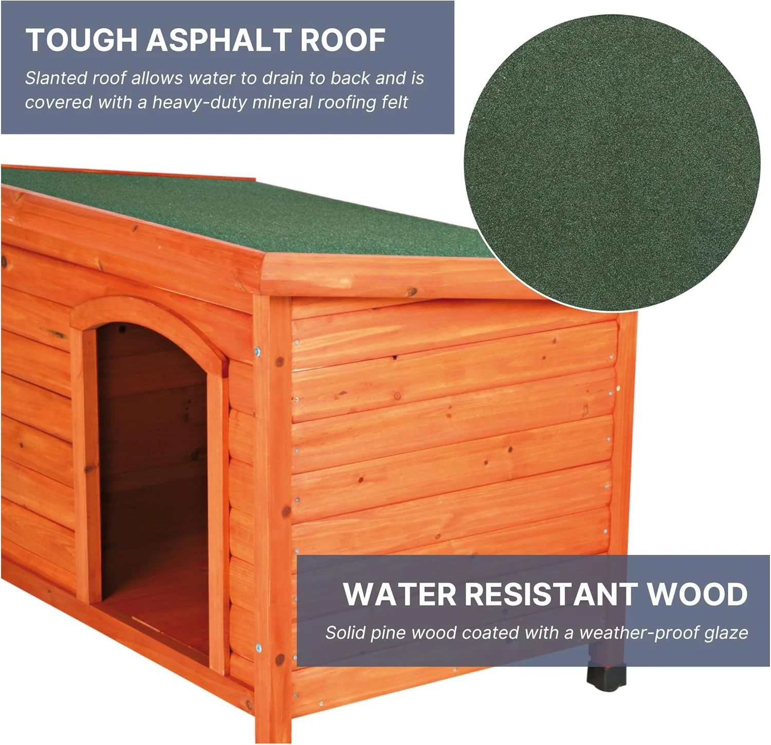 TRIXIE Small natura Classic Outdoor Dog House, Weatherproof Finish, Elevated Flo