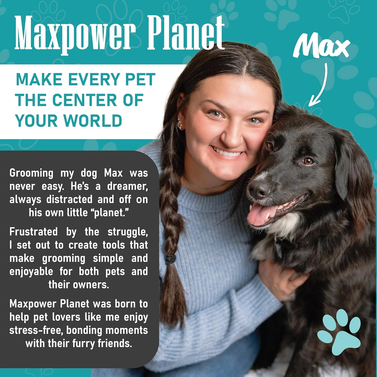 Maxpower Planet Pet Grooming Brush - Double Sided Shedding and Dematting Underco