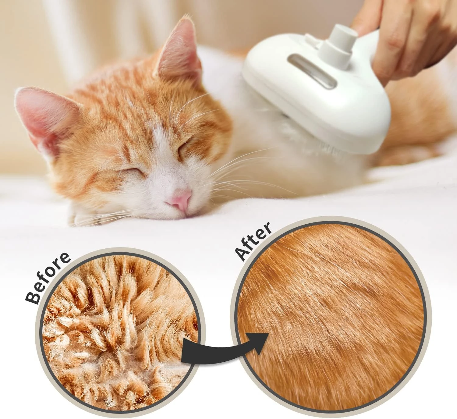 Pecait Spray Cat Brush for Shedding, 3 In 1 Steam Cat Brush Self Cleaning Dog Br