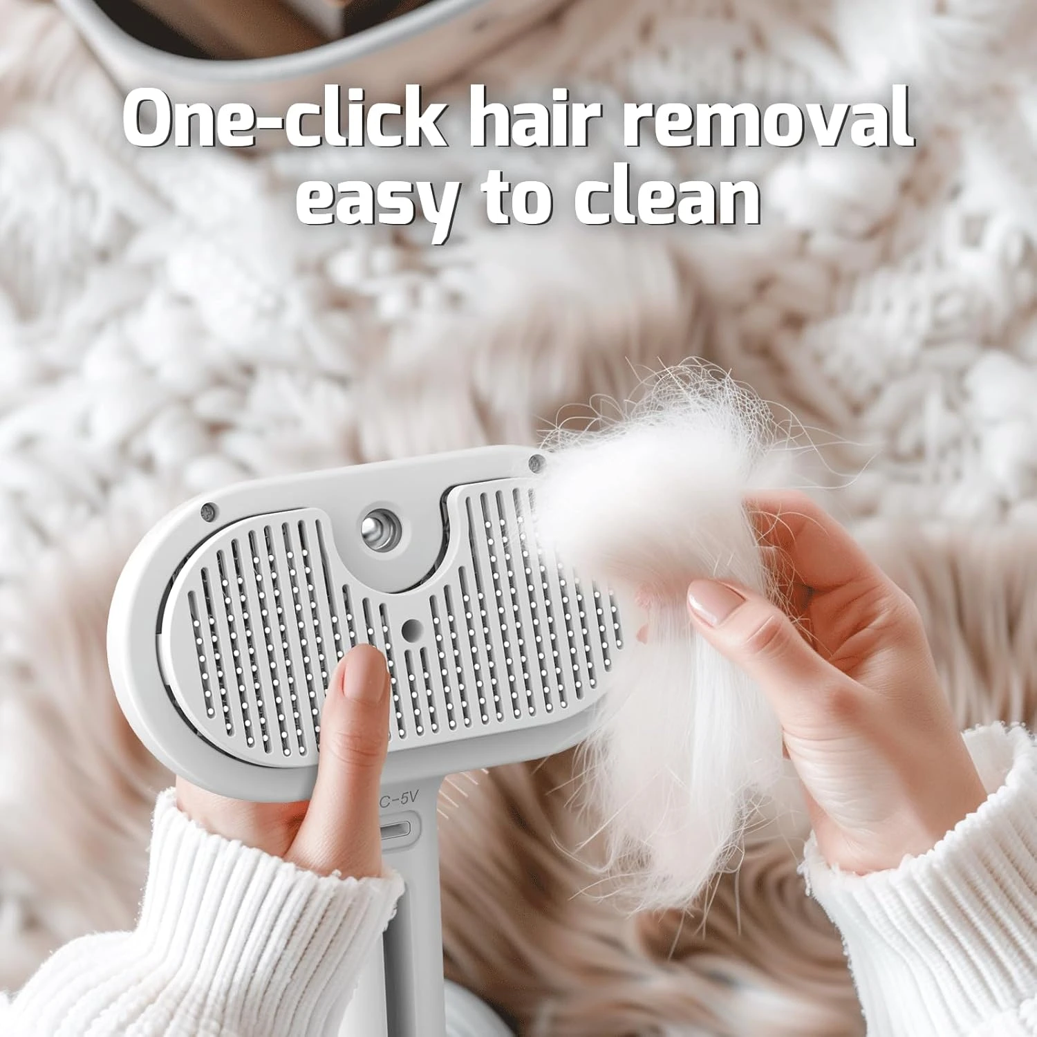 Pecait Spray Cat Brush for Shedding, 3 In 1 Steam Cat Brush Self Cleaning Dog Br