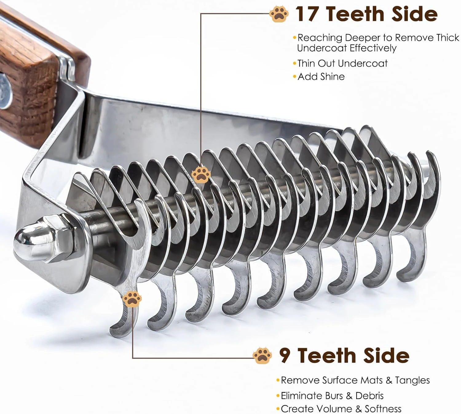 Aidiyapet Undercoat Brush for Dogs, Cats, Dog Brush & Cat Brush for Long Hair, C