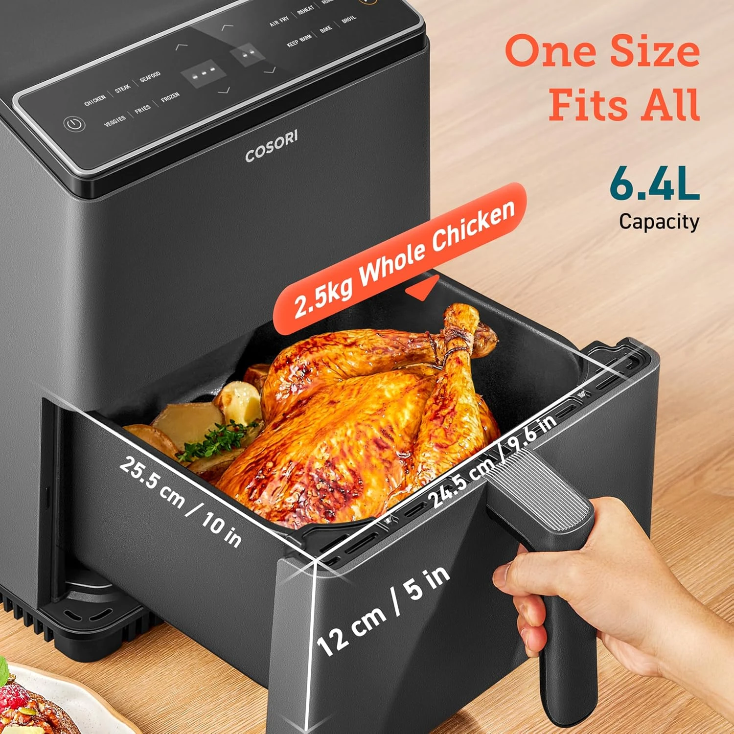 COSORI Air Fryer 6.4L APP Controllable Oven Dual Blaze 1700W, Double Heating Ele