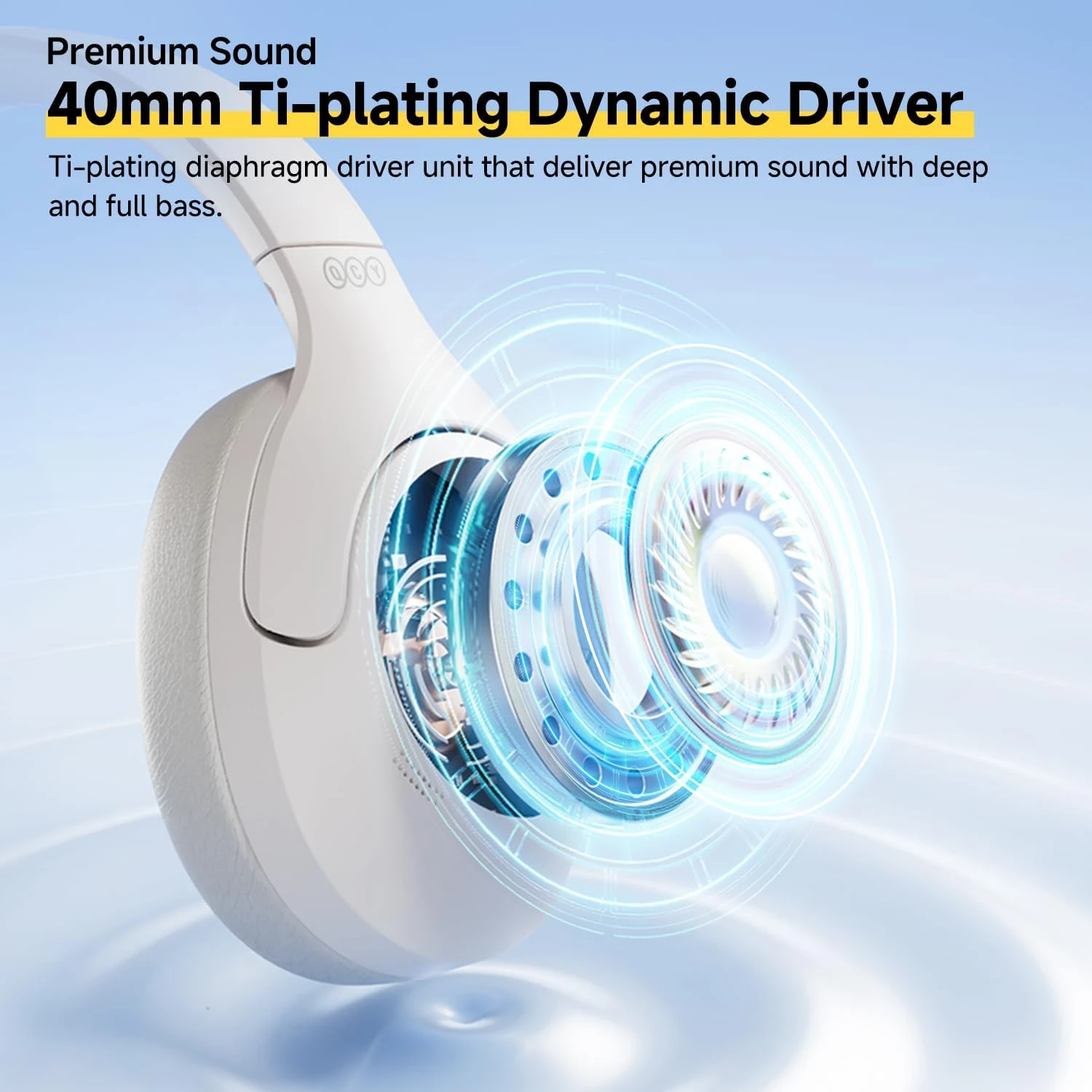 QCY H3 LITE Wireless Over Ear Bluetooth Headphones, Active Noise Cancelling Head