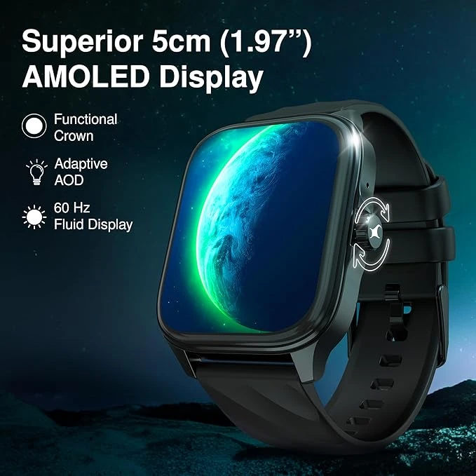 Fastrack Astor FS1 Pro Smart Watch, 1.97' AMOLED Display, Bluetooth Calling, 100