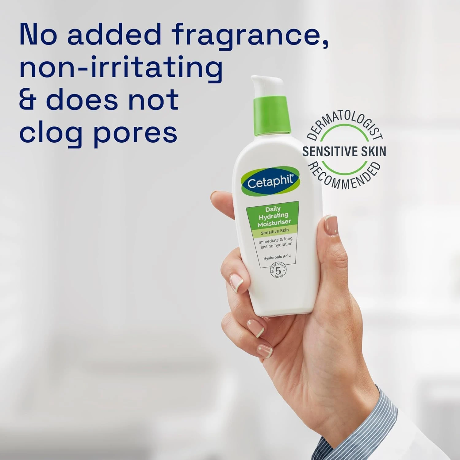 Cetaphil Daily Hydrating Face Moisturiser, 88ml, For Sensitive Skin, With Hyalur