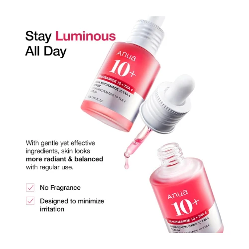 ANUA 10% Niacinamide+ 4% TXA Serum, Ceramide, Hyaluronic Acid, Tranexamic Acid, 