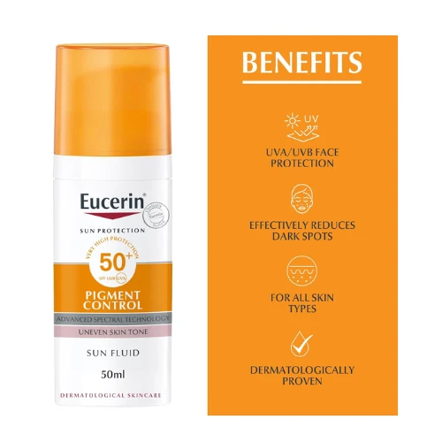 Eucerin Face Sunscreen Even Perfector Pigment Control Sun Fluid with Thiamidol, 