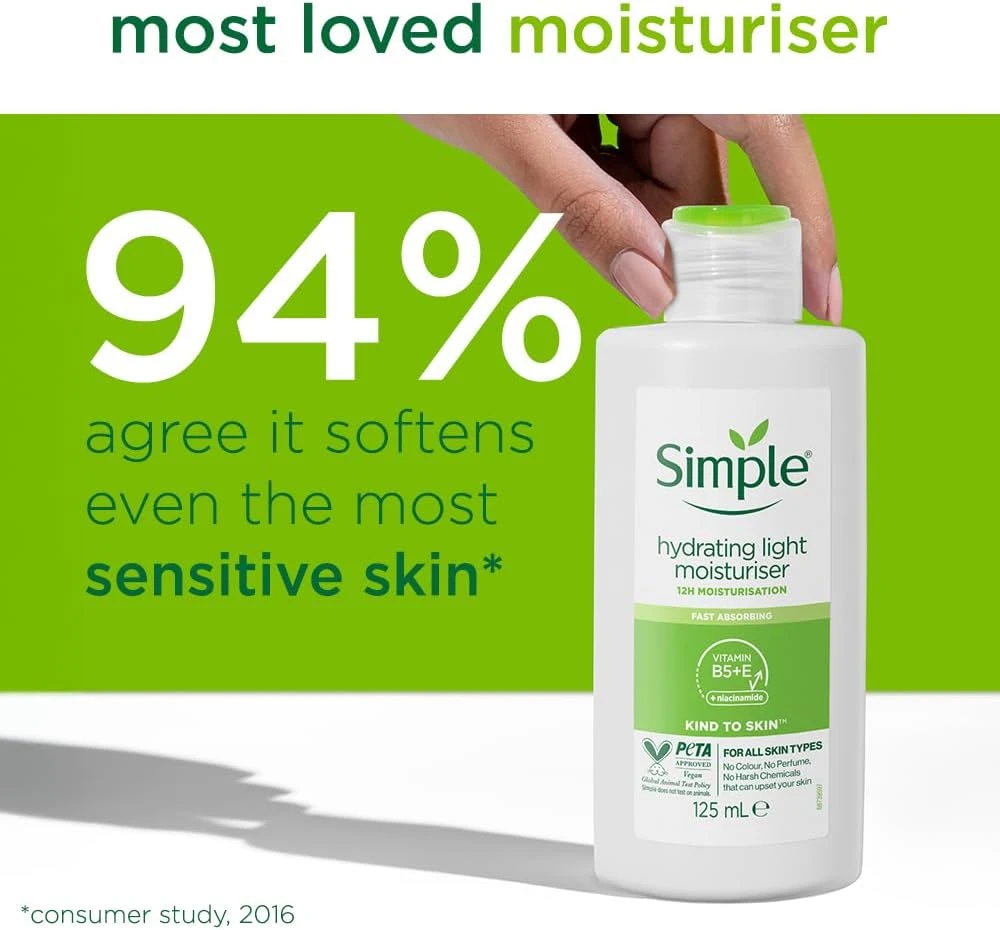 Simple Hydrating Light Daily Face Moisturizer, 125Ml