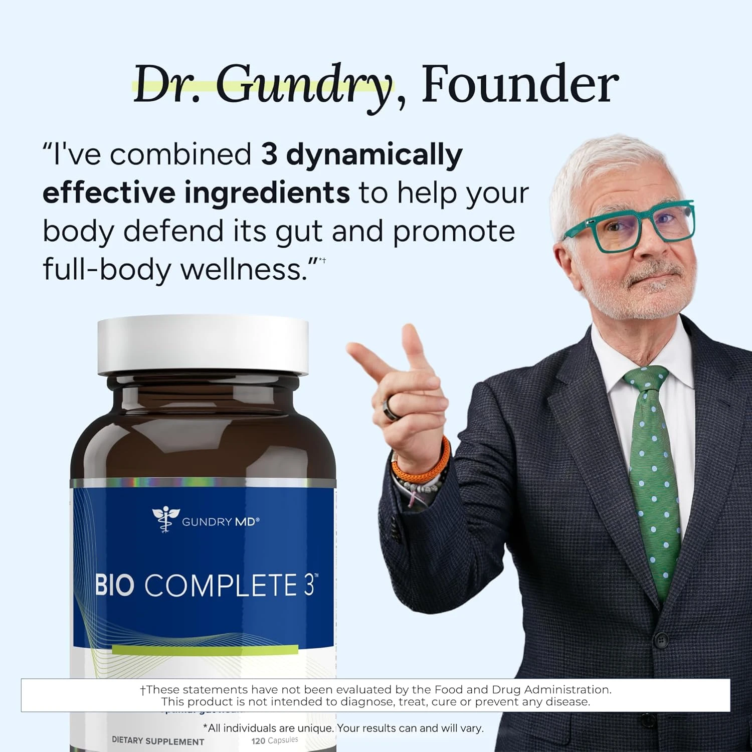 Gundry MD® Bio Complete 3 - Prebiotic, Probiotic, Postbiotic to Support Optimal 
