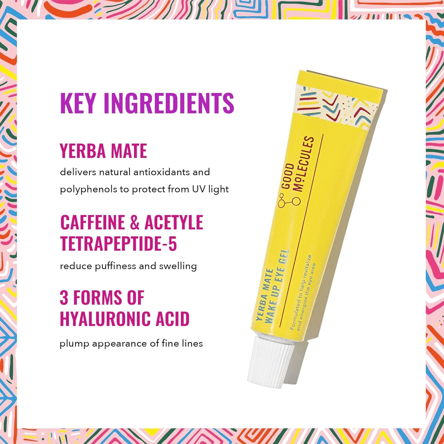 Good Molecules Yerba Mate Wake Up Eye Gel - Yerba Mate, Hyaluronic Acid and Caff