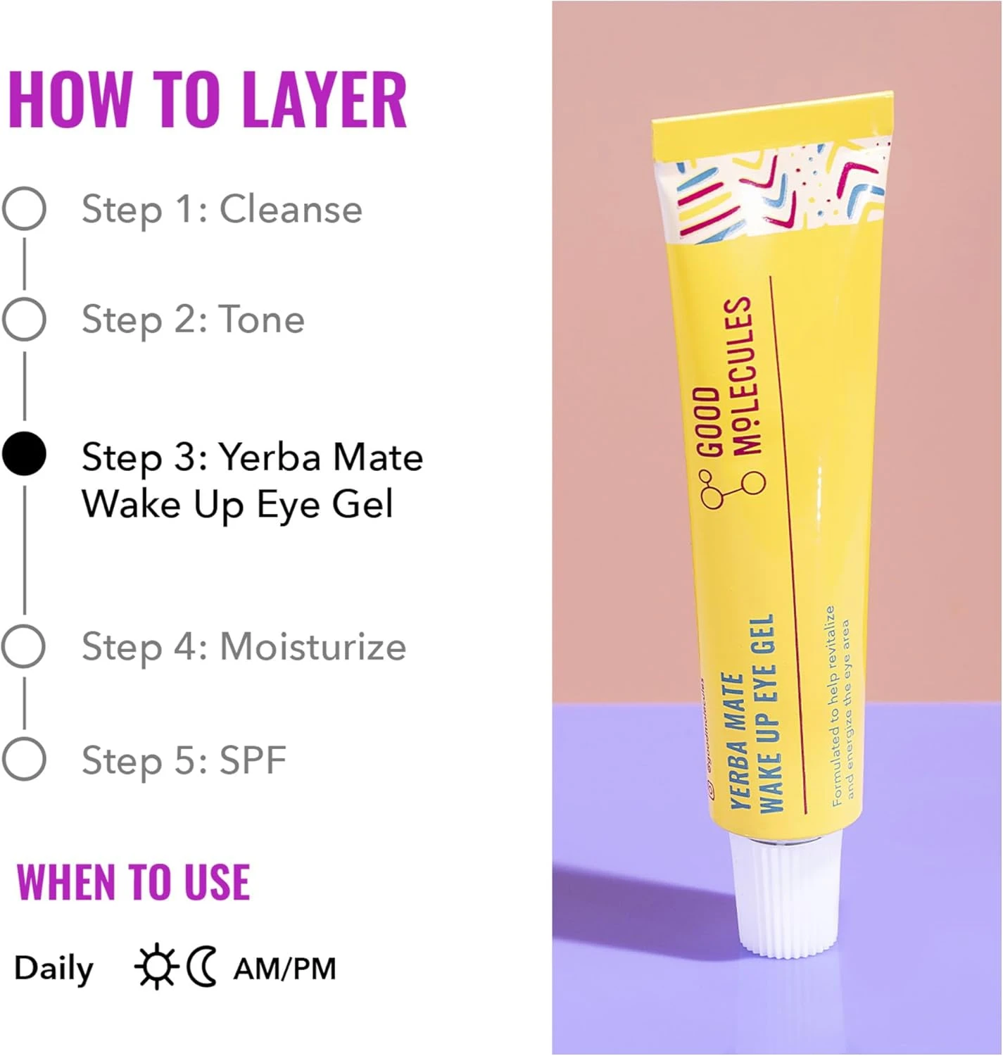 Good Molecules Yerba Mate Wake Up Eye Gel - Yerba Mate, Hyaluronic Acid and Caff