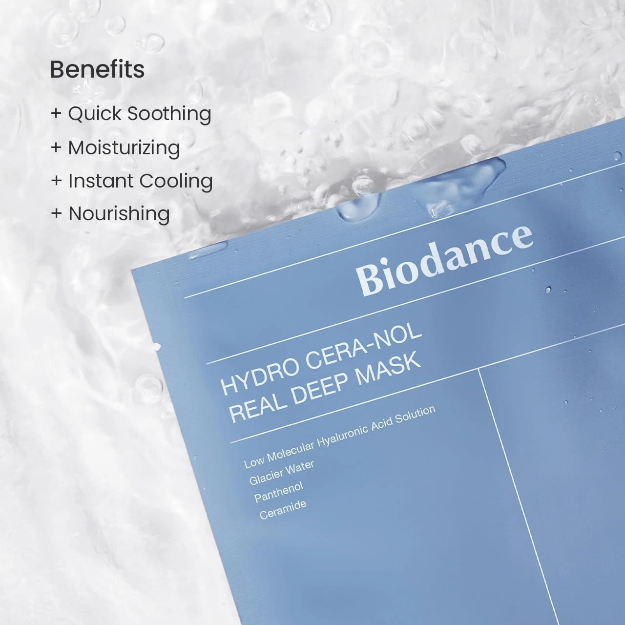 BIODANCE Hydro Cera-nol Real Deep Mask, Overnight Hydrogel Mask, Soothing, Moist