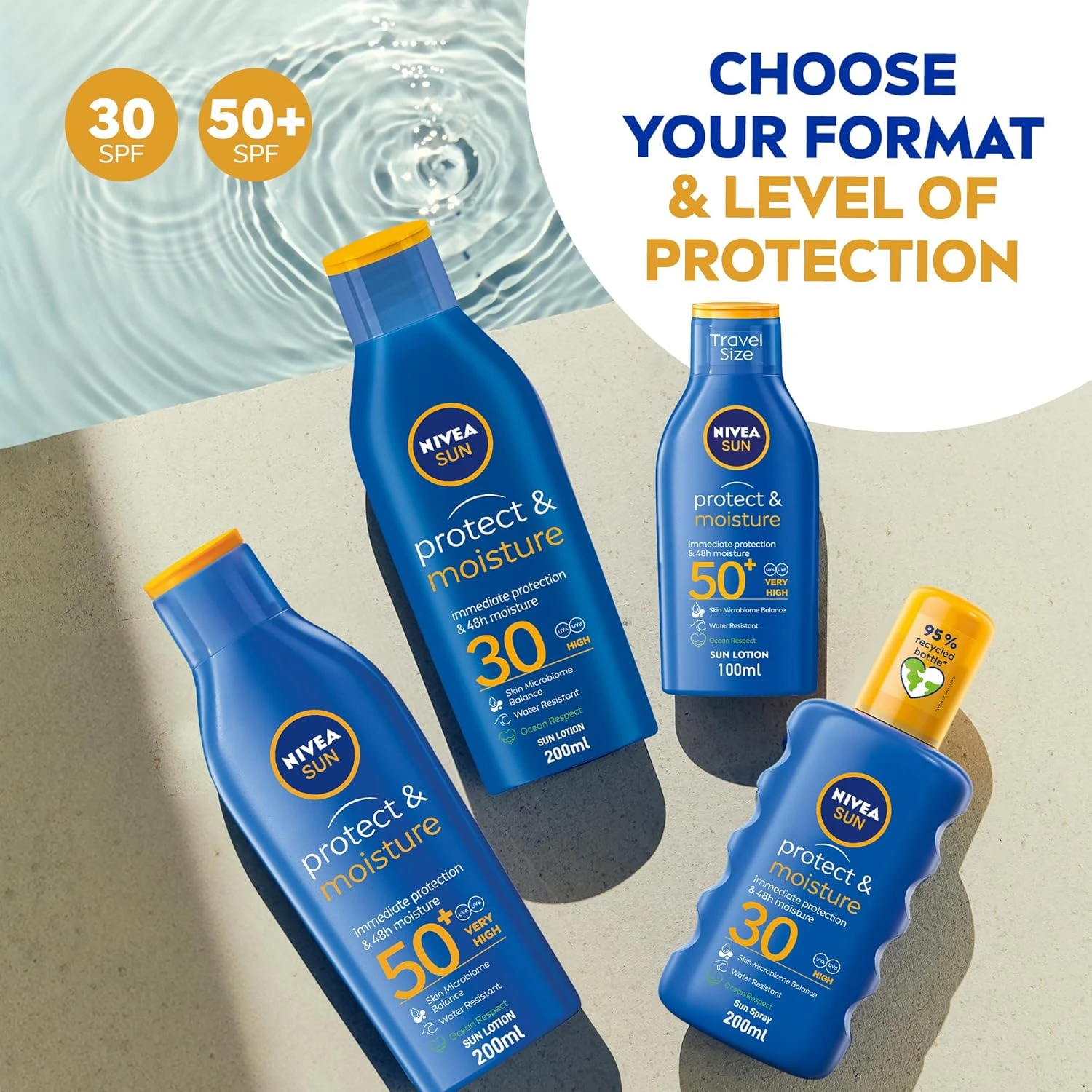 NIVEA SUN Spray, UVA & UVB Protection, Protect & Moisture, SPF 30, 200ml