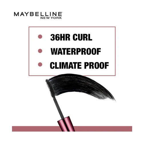 Maybelline New York Hypercurl Mascara Waterproof, Black, 9.2g