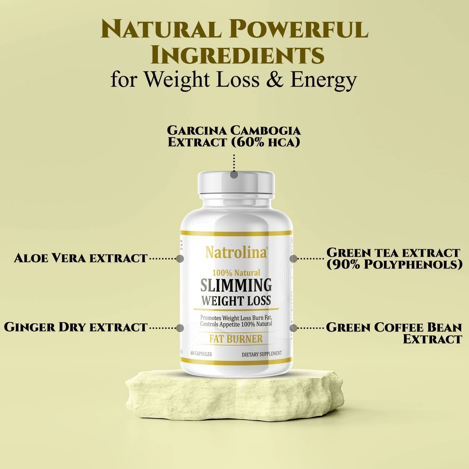 Natrolina 100% Natural Slimming Weight Loss Fat Burner Diet Pills 60 Capsules | 