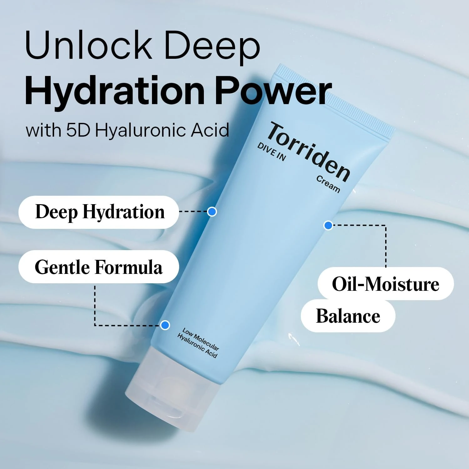 TORRIDEN DIVE-IN Low-Molecular Hyaluronic Acid Cream 2.71 fl oz | Facial Moistur