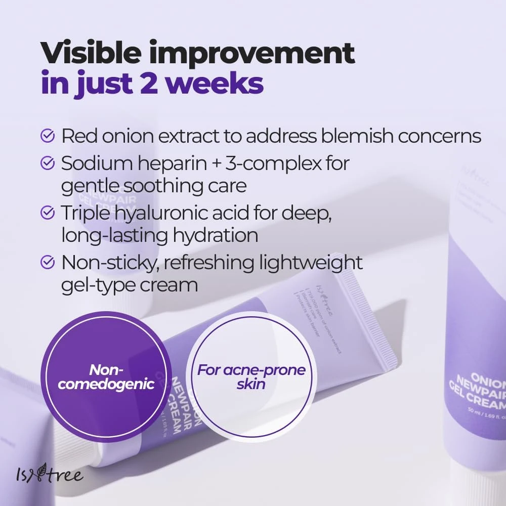 IsNtree Onion Newpair Gel Cream 50ml, 1.69 fl.oz | Soothing Care | Blemish & Spo