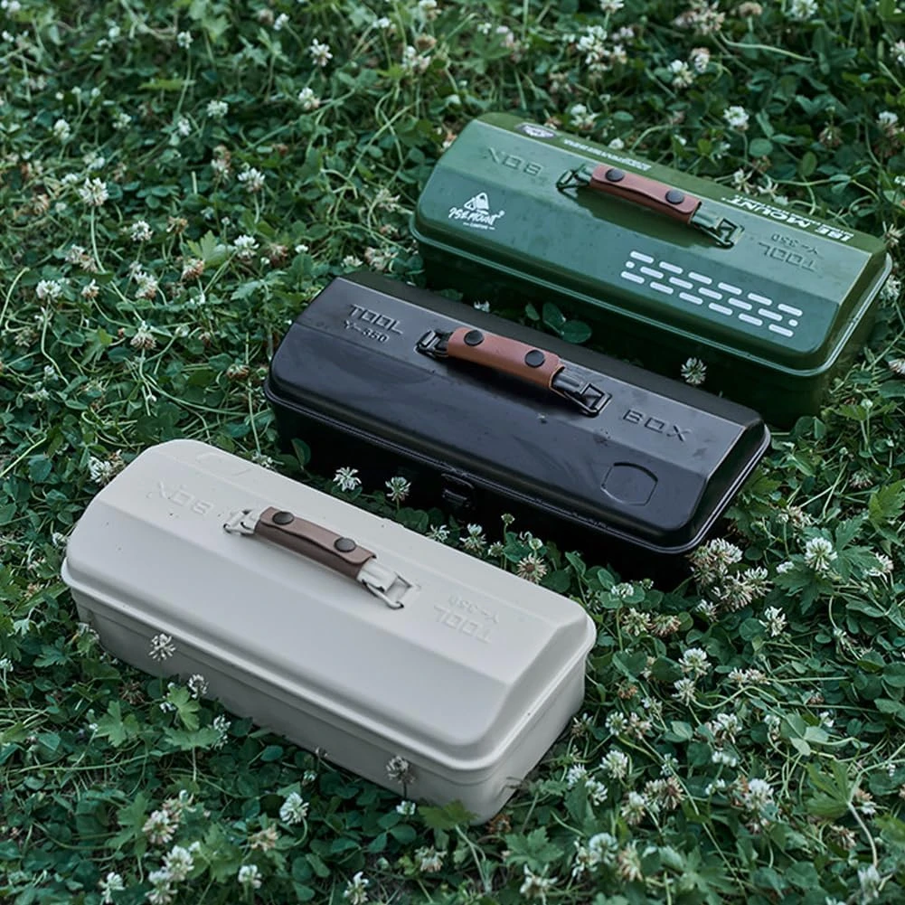 Moheso Outdoor Tools Storage Box Portable Camping Picnic Hand Box Metal Tools St