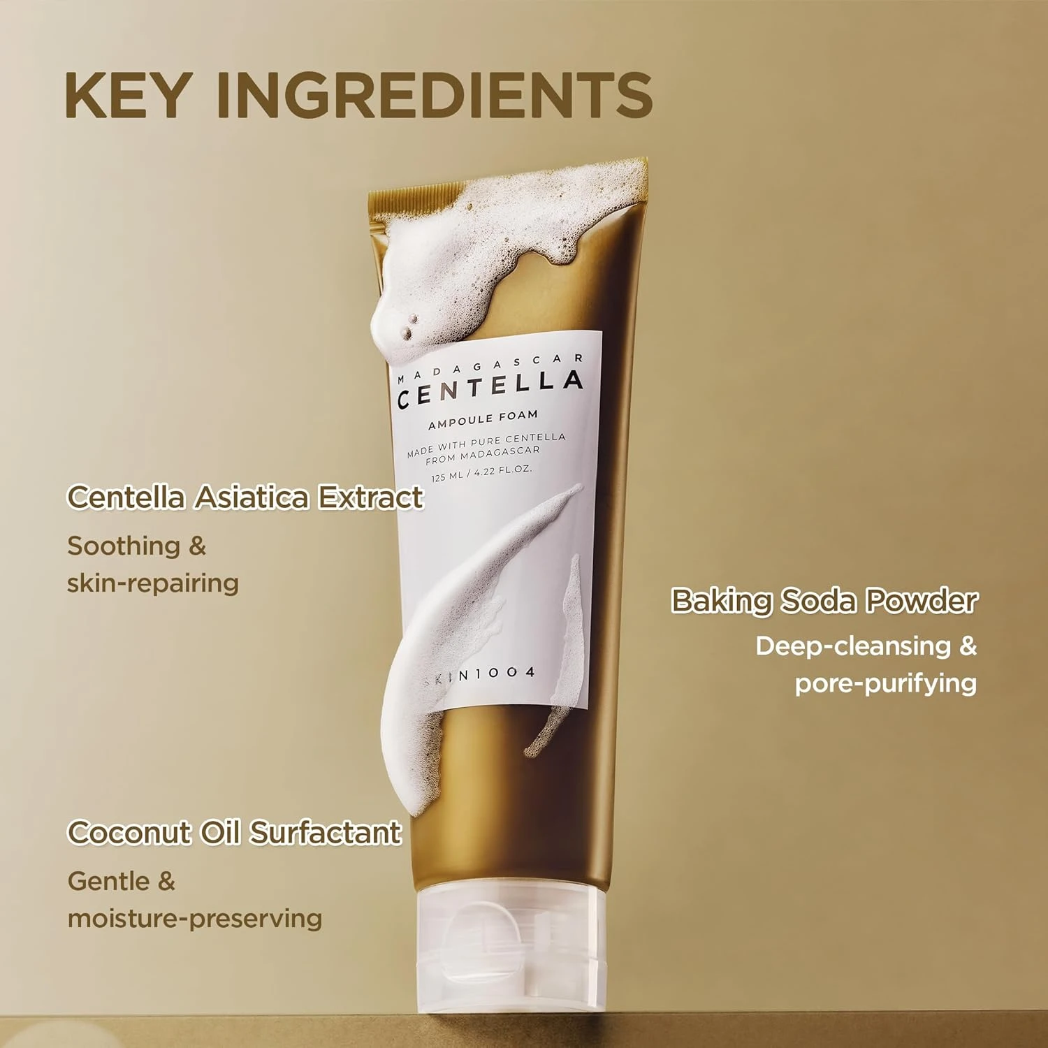 SKIN1004 Madagascar Centella Ampoule Foam, 125mL | Mild and Soothing Face Cleans