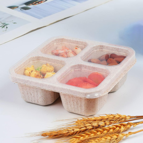 Multifunctional 4 Compartment Food Snack Box With Lid, Household Lunch Box Perfe