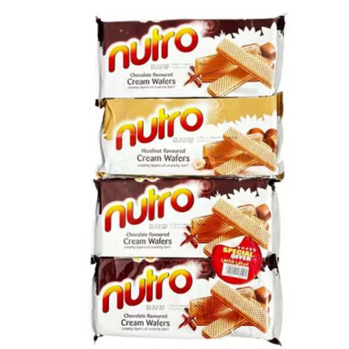 Nutro Chocolate Flavor Cream Wafers Cream Layers of Crunchy Fun- 4X150gms