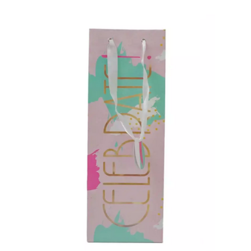 Celebration Party Paper Bag with Ribbon Handle- Pink