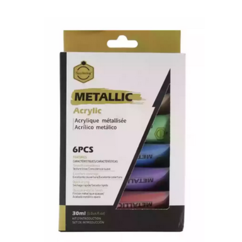 Metallic Acrylic Colors Set, Multicolor Metallic Acrylic Color Set with Smooth C