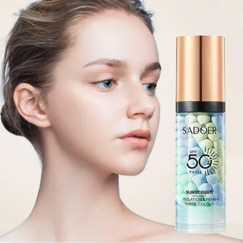 3 Rainbow Colour Blush Primer Foundation Skin Tone Brightening Oil Control Mois