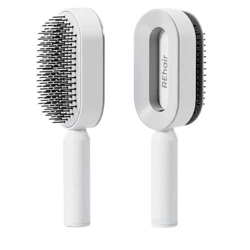 Self Cleaning Hair Brush Air Cushion Massage Comb Detangling-Paddle For Thick/Cu