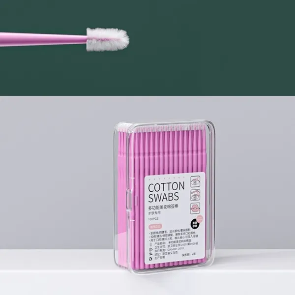 Waterproof Makeup Remover Swabs - 100 PCs Disposable Cotton Swabs