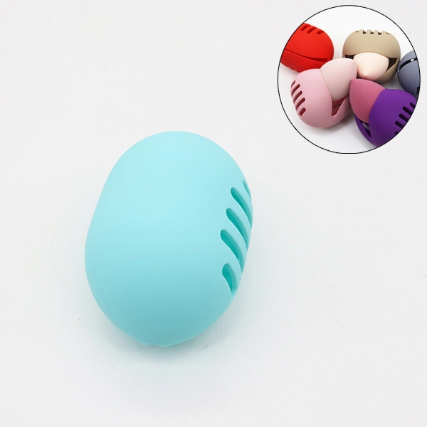 Green Silicone Portable Makeup Sponge Holder Travel Cosmetic Face Blender Egg Ho