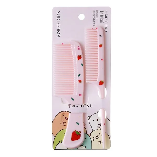 Cartoon Print Hair Combs Set Kids Women Detangling Hair Styling Tools 2Pcs Hair