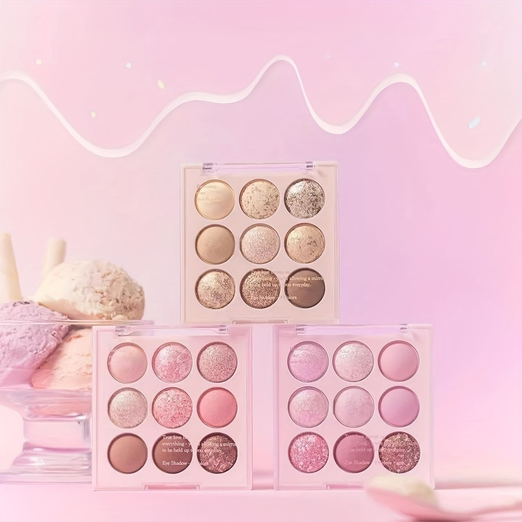 Nine Colors Water Resistant Matte Glittery High Pigmented Non-Smudge Eye Shadow