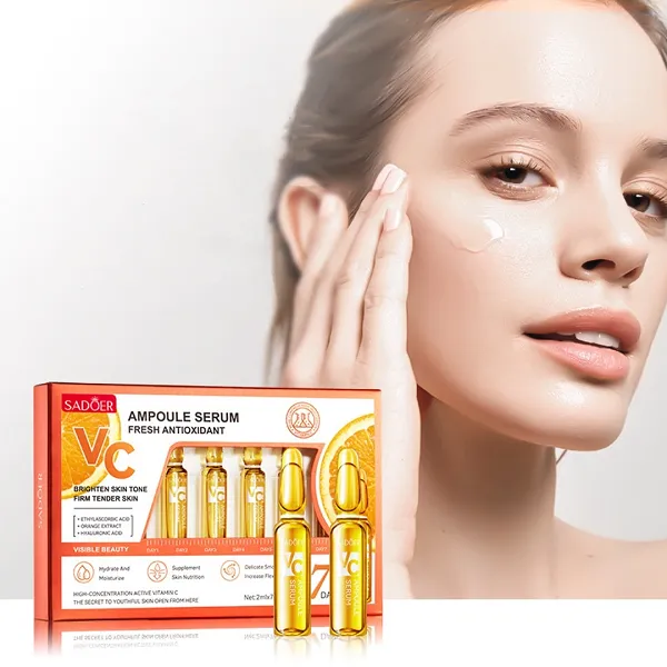 7pcs Sadoer Vitamin C Facial Moisturizing Ampoule Essence Boost Skin Dark Spots