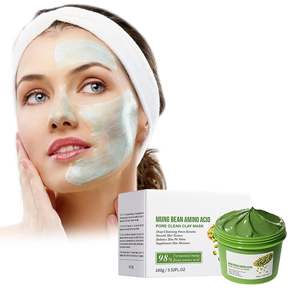 Mung Bean Amino Acid Deeply Pores Cleansing Glowing Smooth Skincare Facial Mud C