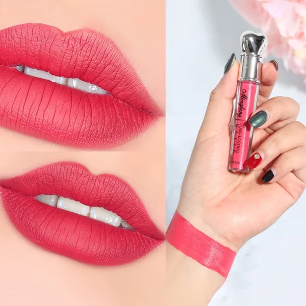 Long-Lasting Matte Lip Gloss - Waterproof Magenta Ideal for Outdoor Events