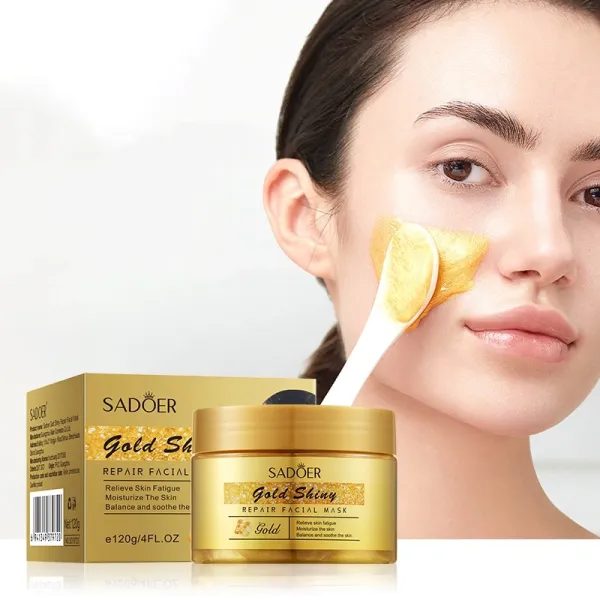 Gold Shiny Repair Facial Mask Anti-aging Deep Cleansing Reduces Peptide Skin Car