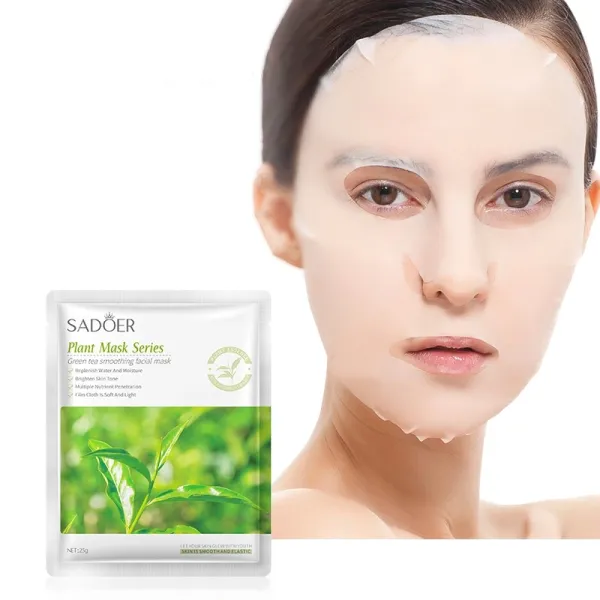 2 Pcs Moisturizing Skin Care Face Masks Vitamin C Collagen Whitening Green Tea S