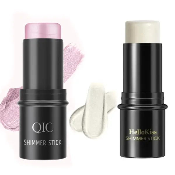 2 Pieces Makeup Contouring Brightening Shimmer Sticks High Gloss Women's Highlig