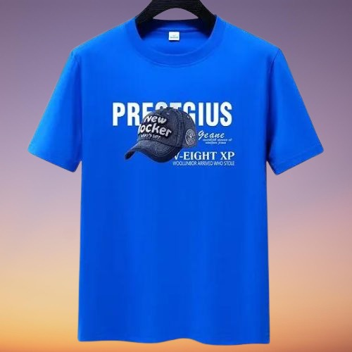 Letter Print Crew Neck Short Sleeves Sports Casual Wear Men T-Shirt