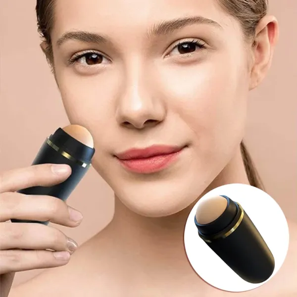 Black Facial Cleansing Roller- Mini Massage Tool for Unisex Face