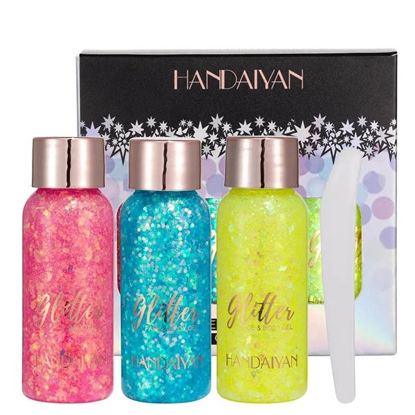 Sparkling Glam Set Holographic Glitters (3pcs) - Face & Body - Women's Makeup