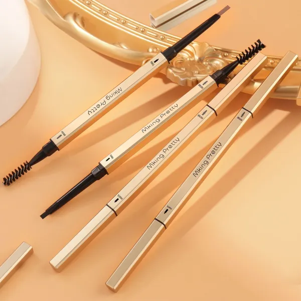Long Lasting Water Proof 2 In 1 Eyebrow Pencil Double Sided Eyebrow Makeup Enhan