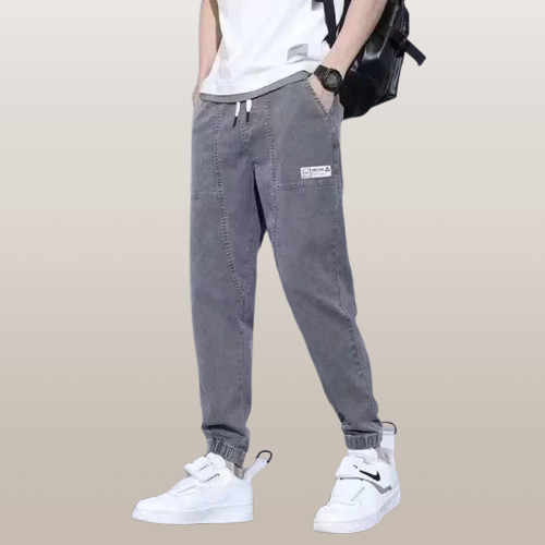 Summer Wear Men Fashion Trouser Elastic Waist Streetwear Casual Loose Jeans Trou