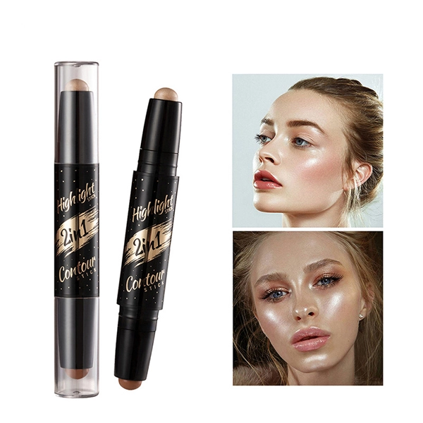 Double Head Apricot High Gloss Contouring Highlighter for Women