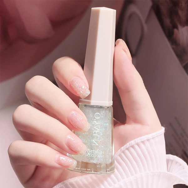 Transparent Water Resistant Women Glittery Fashion Long Lasting Nail Polish - 14