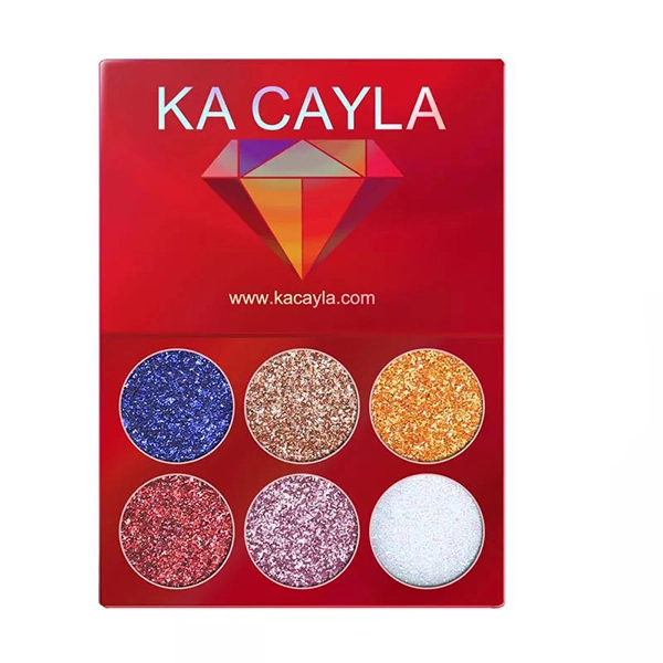 6-Color Eye Shadow Palette - Glossy Finish Multi Shades