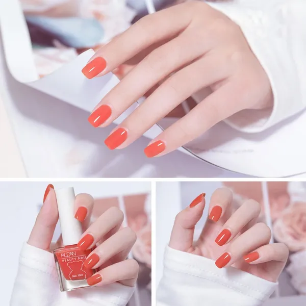 Orange Glitter Nail Polish - 10ml - Long Lasting & Odorless